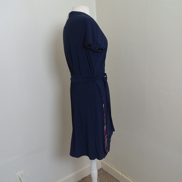 Samantha Brown Getaways Chevron Patterned Wrap Dress Size Petite Large - Picture 6 of 13